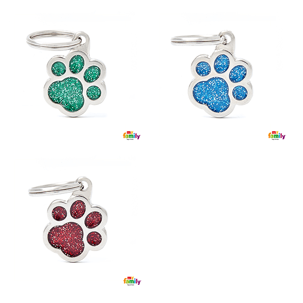 My Family Paw Glitter Pet ID Tag - Pisces Pet Emporium