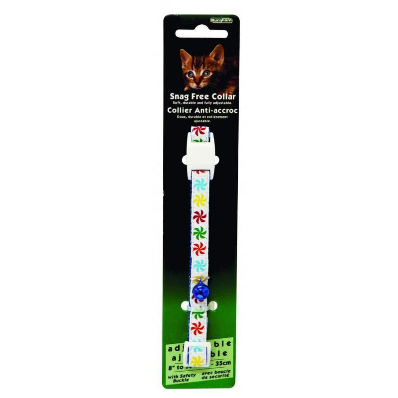 Burgham Snag Free Breakaway Collar - Pinwheel Black - Pisces Pet Emporium