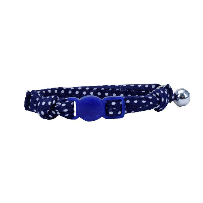 Li'l Pals Round Kitten Breakaway Collar - Navy Dots - Pisces Pet Emporium