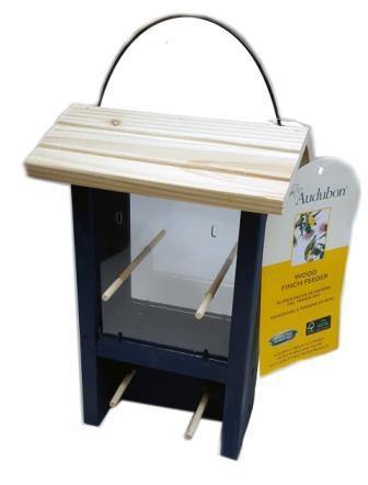 Audobon Wooden Finch Feeder - Blue - Pisces Pet Emporium