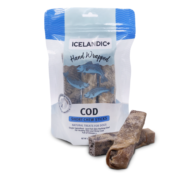 Icelandic Hand Wrapped Cod Skin Chew 5" 3pk - Pisces Pet Emporium