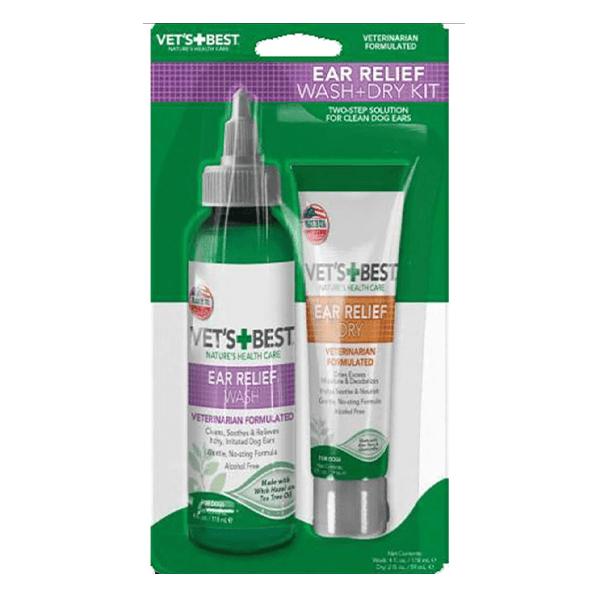 Vet's Best Ear Relief Wash & Dry Kit - 2oz 2-Pack - Pisces Pet Emporium