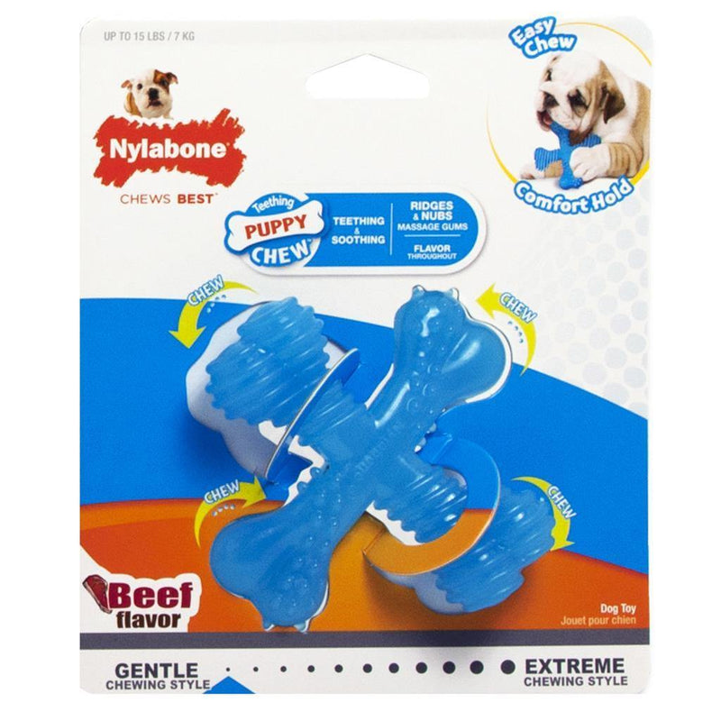 NylaBone Dura Chew X Bone for Puppies - Beef - Pisces Pet Emporium