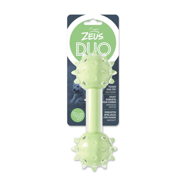Zeus Duo Spike Dumbbell - Green - Pisces Pet Emporium