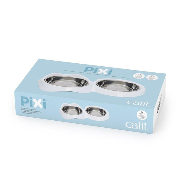 Catit Pixi Feeding Double Dish Stainless | Pisces